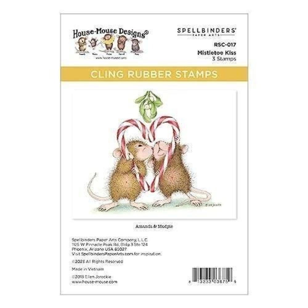 Spellbinders House-Mouse Designs Mistletoe Kiss Cling Rubber Stamps RSC-017 NEW